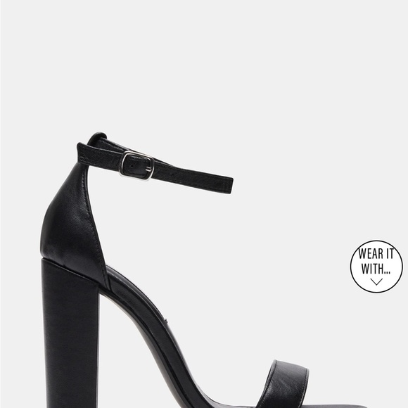 Steve Madden Black Carrson Leather Heels - Picture 1 of 6